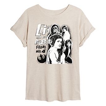 Juniors' Star Wars Leia & The Rebels Oversized Tee