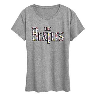 Women's The Beatles Floral Logo Graphic Tee