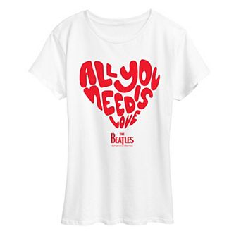 Women's The Beatles All You Need Is Love Heart Graphic Tee