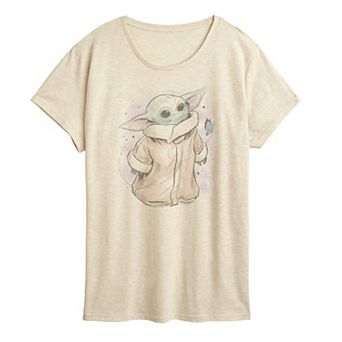 Women's Star Wars The Mandalorian Grogu Distressed Graphic Tee