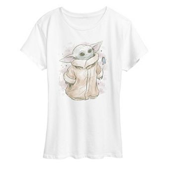 Women's Star Wars The Mandalorian Grogu Distressed Graphic Tee