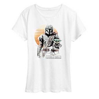 Women's Star Wars The Mandalorian Distressed Marker Graphic Tee