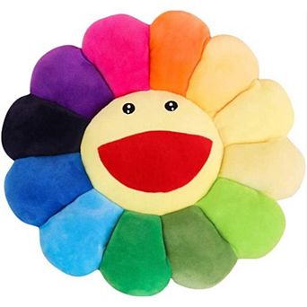 Smile Face Plush Rainbow Pillow, Sunflower Indie Decor Plush Pillow Soft & Comfortable Pillow