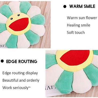 Smile Face Plush Rainbow Pillow, Sunflower Indie Decor Plush Pillow Soft & Comfortable Pillow
