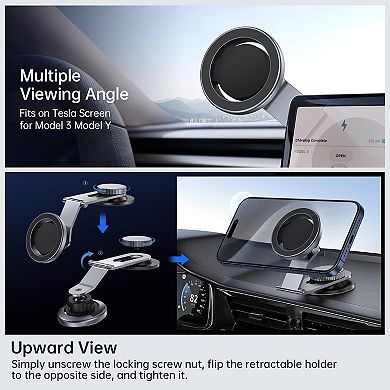 Fits MagSafe Car Mount for Universal Dashboard,Tesla Screen, Foldable Aluminum Alloy Arm