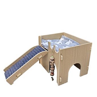 Guinea Pig Hideout, Small Animals House, Wooden Detachable Castle Accessories
