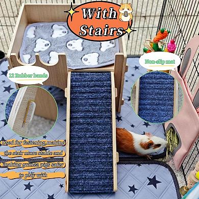 Guinea Pig Hideout, Small Animals House, Wooden Detachable Castle Accessories