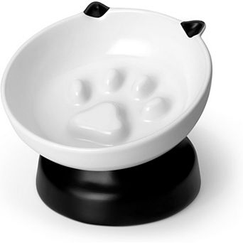 Slow Feeder Cat Bowls, Ceramic Elevated Slow Feeder Cat Bowls, Raised Food Bowl