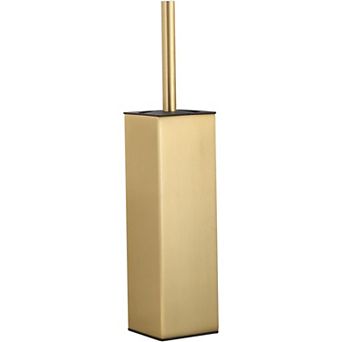 Standing Toilet Brush and Holder Brushed Gold Aluminium Toilet Brush and Holder