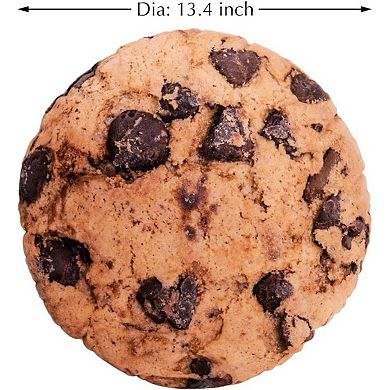 Round Throw Pillow 13.4 Inch Chocolate Cookie, 3D Digital Print Decorative