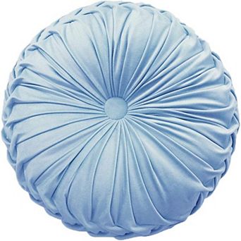 Round Throw Pillow Velvet Home Decoration Pleated Round Pillow Cushion for Couch Chair Bed Car