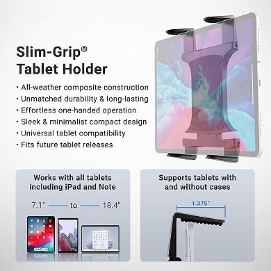 Heavy Duty Tablet Holder, 12-Inch Bendable Gooseneck Arm,Easy Install, Durable Support