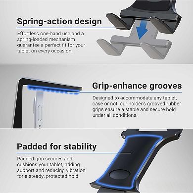 Heavy Duty Tablet Holder, 12-Inch Bendable Gooseneck Arm,Easy Install, Durable Support