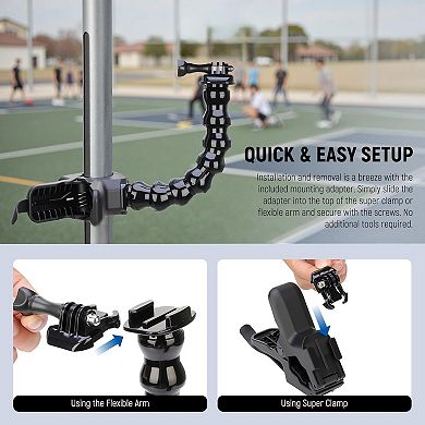 Flexible Clamp Mount Compatible with GoPro DJI Action Cameras,aw Flex Super Clamp Holder