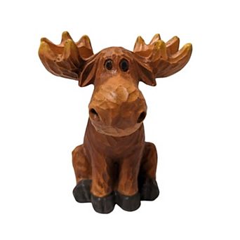 Rustic Moose Eyeglasses Holder Stand, Resin Animal glasses holder and moose figurine