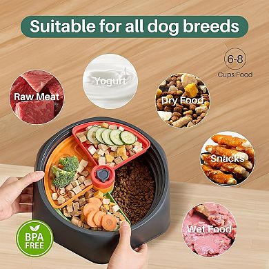 Pet Adjustable Slow Feeder Bowl for Medium/Large Dogs 9.85'' L Size with Suction Base
