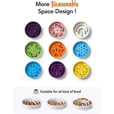 Slow Feeder Dog Bowl - 1.5 Cups Ceramic Puzzle Feeder for Small & Medium Breeds