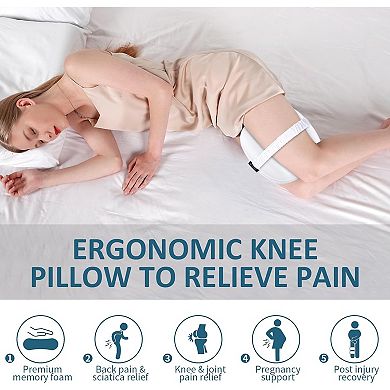 Knee Pillow for Side Sleepers, Memory Foam Leg Pillow for Side Sleeping, Between Legs Pillow