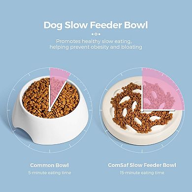 Slow Feeder Bowl for Cats and Small Dogs,Fish Pool Design, Bloat Stop Puzzle Feeder Bowl