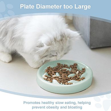 Slow Feeder Bowl for Cats and Small Dogs,Fish Pool Design, Bloat Stop Puzzle Feeder Bowl