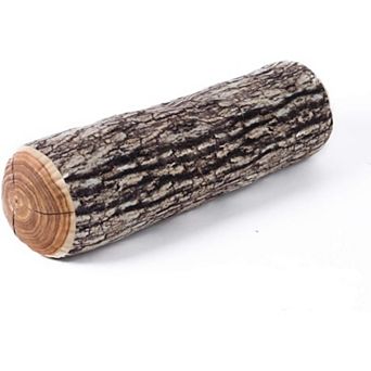 Round Throw Pillow, 3D Digital Print Comfortable Kids Funny Cute Wood Log Pillow