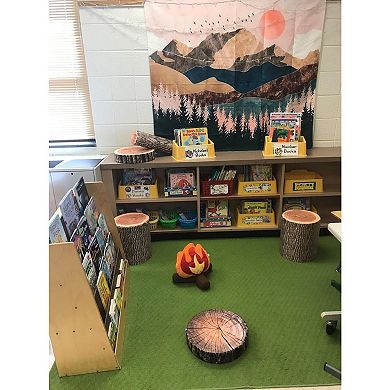 Round Throw Pillow, 3D Digital Print Comfortable Kids Funny Cute Wood Log Pillow