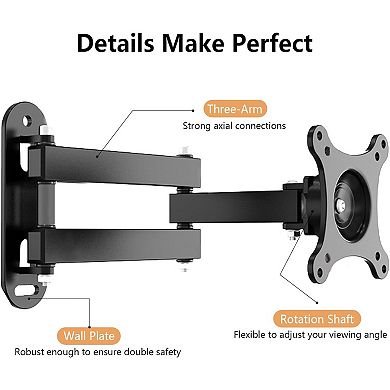 Full Motion TV Wall Mount Bracket for Most 13-32 Inch,360° Rotation