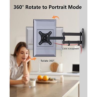 Full Motion TV Wall Mount Bracket for Most 13-32 Inch,360° Rotation