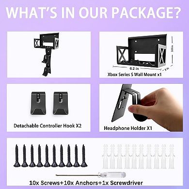 Steel Mount Includes DetachableController Holder and Headphone Stand NOT for Xbox ONE S