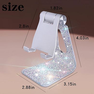 Bling Crystal Phone Stand for Desk,Glitter Adjustable Cell Phone Holder