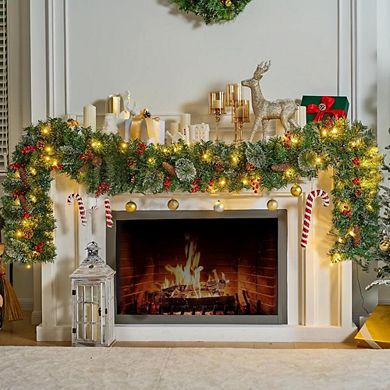 Pine Cone Christmas Garland With Lights