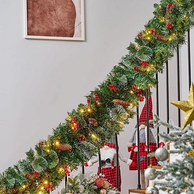 Pine Cone Christmas Garland With Lights