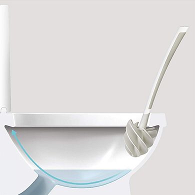 Hygienic Toilet Squeegee/Brush, White with Grey