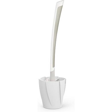 Hygienic Toilet Squeegee/Brush, White with Grey