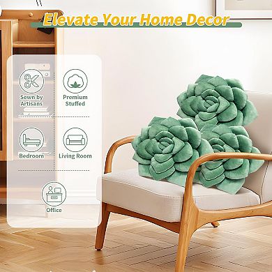 Plant-Inspired Pillow, 3D Flower Plant Cushion, Plush Pillows, 25cm/9.8in