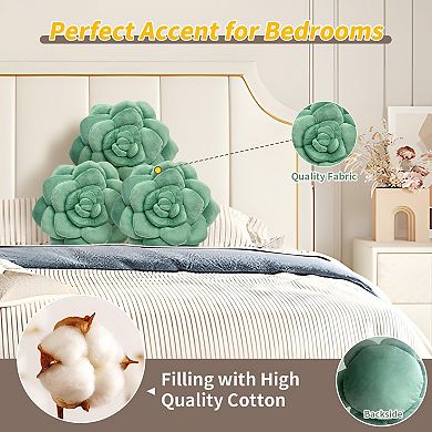 Plant-Inspired Pillow, 3D Flower Plant Cushion, Plush Pillows, 25cm/9.8in