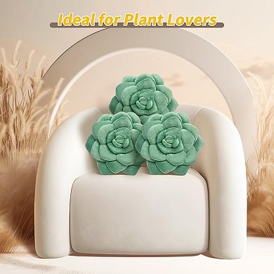 Plant-Inspired Pillow, 3D Flower Plant Cushion, Plush Pillows, 25cm/9.8in
