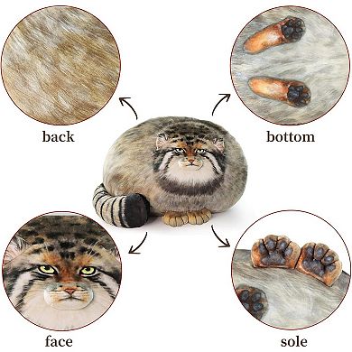 Steppe Cat Plush 30cm/12inch Pallas Cat Stuffed Animal, Cute Plushies, Soft Plush Pillow