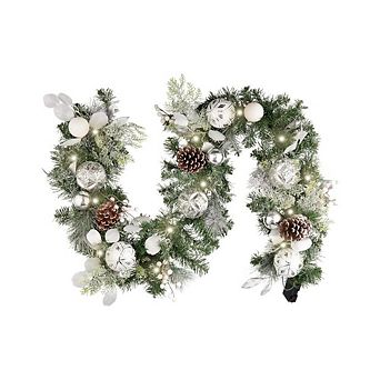 6-Ft Snowy Christmas Garland with Lights