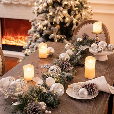 6-Ft Snowy Christmas Garland with Lights