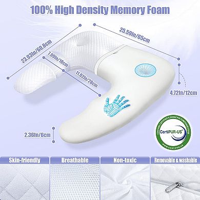 Side Sleeper Pillows for Adults, U Shaped Body Pillow, Orthopedic Memory Foam Shoulder Pillow