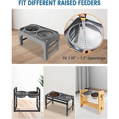 No Spill Dog Water Bowl, Slow Drinking Non Spilling Water Dish, Fits Into Elevated Pet Feeder