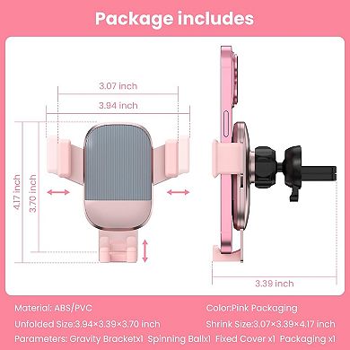 Phone Holder for Car, Car Mount Automobile Hands Free Cradle Air Vent