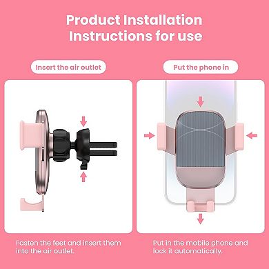 Phone Holder for Car, Car Mount Automobile Hands Free Cradle Air Vent