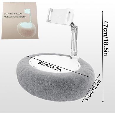 Pillow Stand Holder,Plush Mobile Phone Stand with a Snack Bowl with lid, for 4.7"-13"