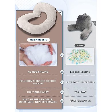 Reading Pillow, Back Pillow for Sitting in Bed and Couch, Gaming Pillow for Adults