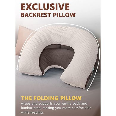 Reading Pillow, Back Pillow for Sitting in Bed and Couch, Gaming Pillow for Adults