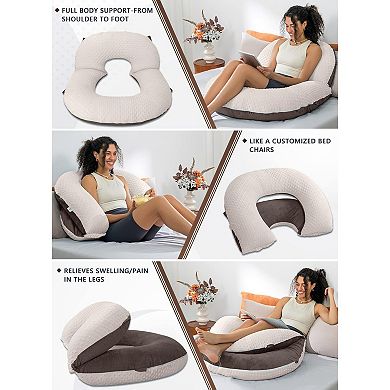 Reading Pillow, Back Pillow for Sitting in Bed and Couch, Gaming Pillow for Adults