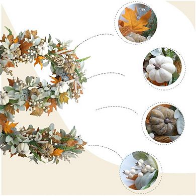 Holiday Garland With Pumpkins And Foliage
