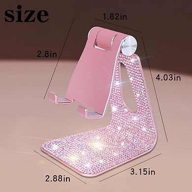 Bling Crystal Phone Stand for Desk,Glitter Adjustable Cell Phone Holder, Desktop Holder